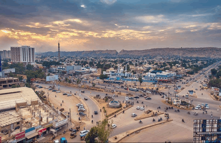 a picture of north nazimabad featuring five star chowrangi and kati pahari